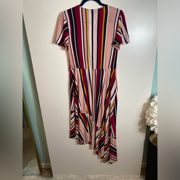 #516 LANE BRYANT Striped Asymmetrical Dress size 10/12 NWT - Picture 4 of 11